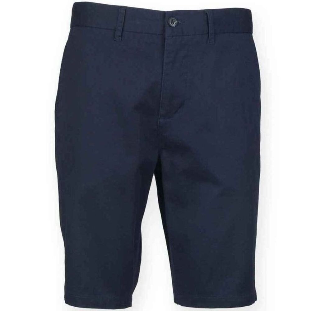 Front Row Mens Chino Stretch Shorts / Navy